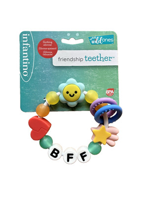 Infantino BFF Friendship Teether Soothing Silicone- BPA Free - NEW