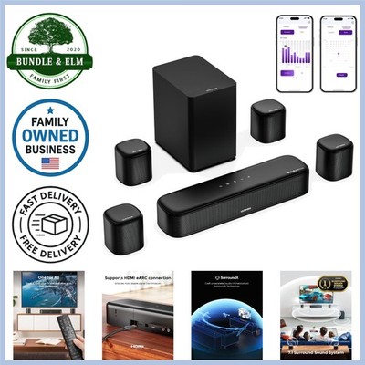 7.1ch Dolby Atmos Sound Bar with Subwoofer Surround Sound System for TV