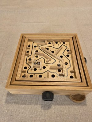 Wooden Labyrinth Maze Game with Steel Balls and Tilt Controls