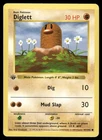 Pokemon Cards Diglett 47/102 1st Edition Base Set Shadowless Common LP *10