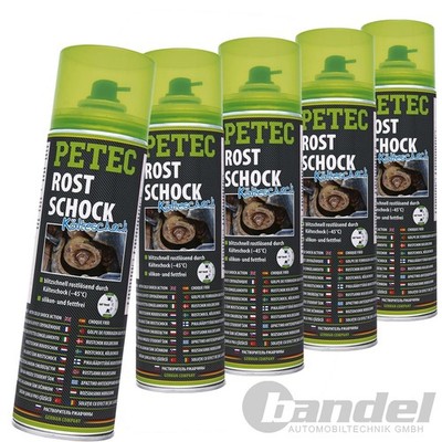 5x 70150 PETEC ROSTSCHOCK 500 ML KÄLTESCHOCK KÄLTESPRAY EISSPRAY ROSTLÖSER