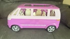 VW 2002 Mattel Barbie Pink Volkswagen Microbus Van SUV Vintage With Horn-read