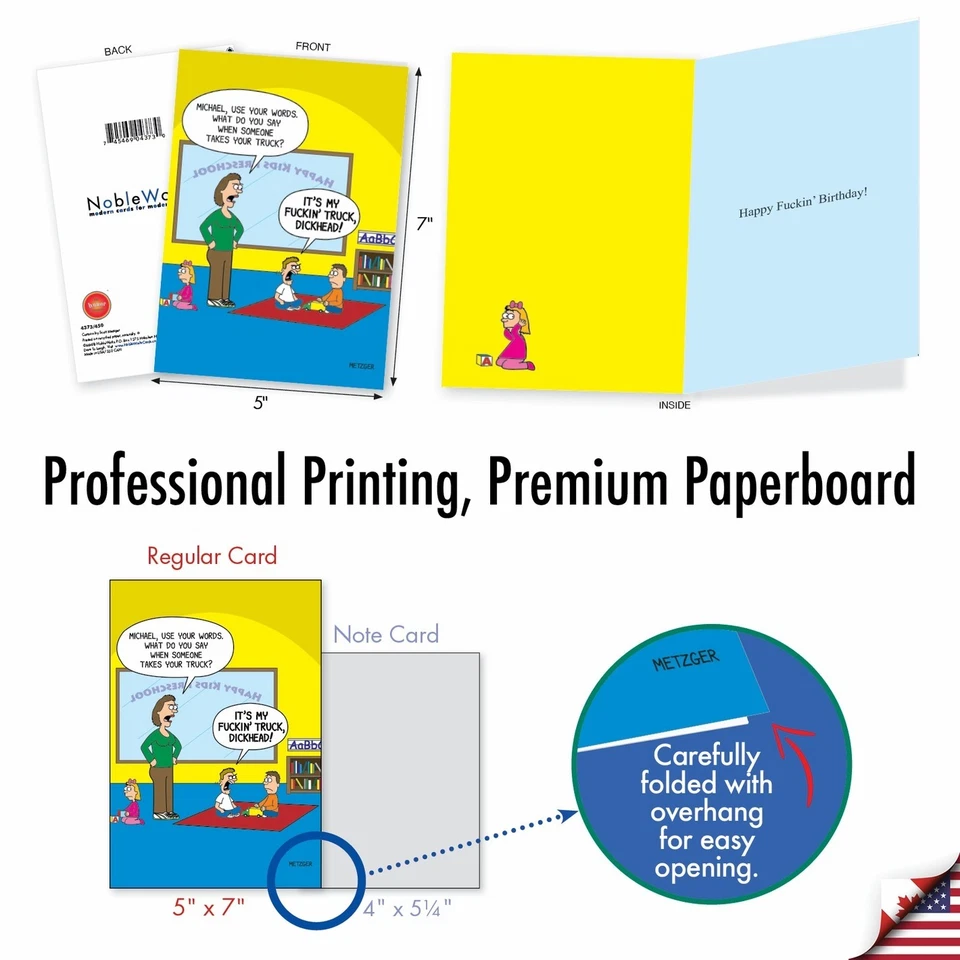 Humor Funny F'in Birthday Card - Friend Her Him Nobleworks - Image 3 of 3