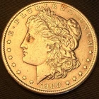 1900-P Morgan Silver Dollar 90% Silver AU  Cool Toning You Grade #2