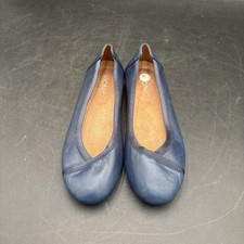 Vionic Women's Blue Leather Comfort Minimalist Slip-On Ballet Flats Size 6