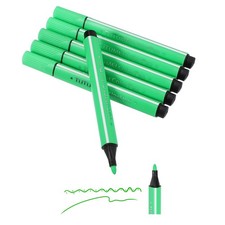 Colored Markers, Light Green 6 Pack Washable Coloring Markers Water Color Pens