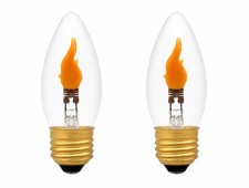 Creative Hobbies Clear Torpedo Led Flicker Bulbs 1w 120v E26 Medium Base 2 Pack