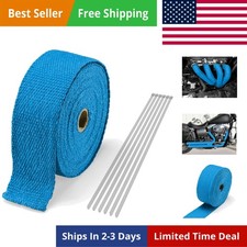 Blue Exhaust Pipe Insulation Heat Wrap 2 X 50 Motorcycle Header Protection ... Blue Exhaust Pipe Insulation Heat Wrap 2 X 50 Motorcycle Header Protection ...