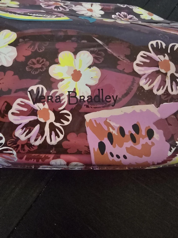 Vera Bradley Rosy Garden Make Up Bag Beach Bag Plastic NWT - Image 3 of 4