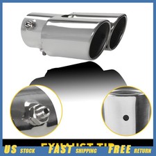 Car Rear Exhaust Pipe Tail Muffler Tip Cover Auto Accessories Replace Kit Silver