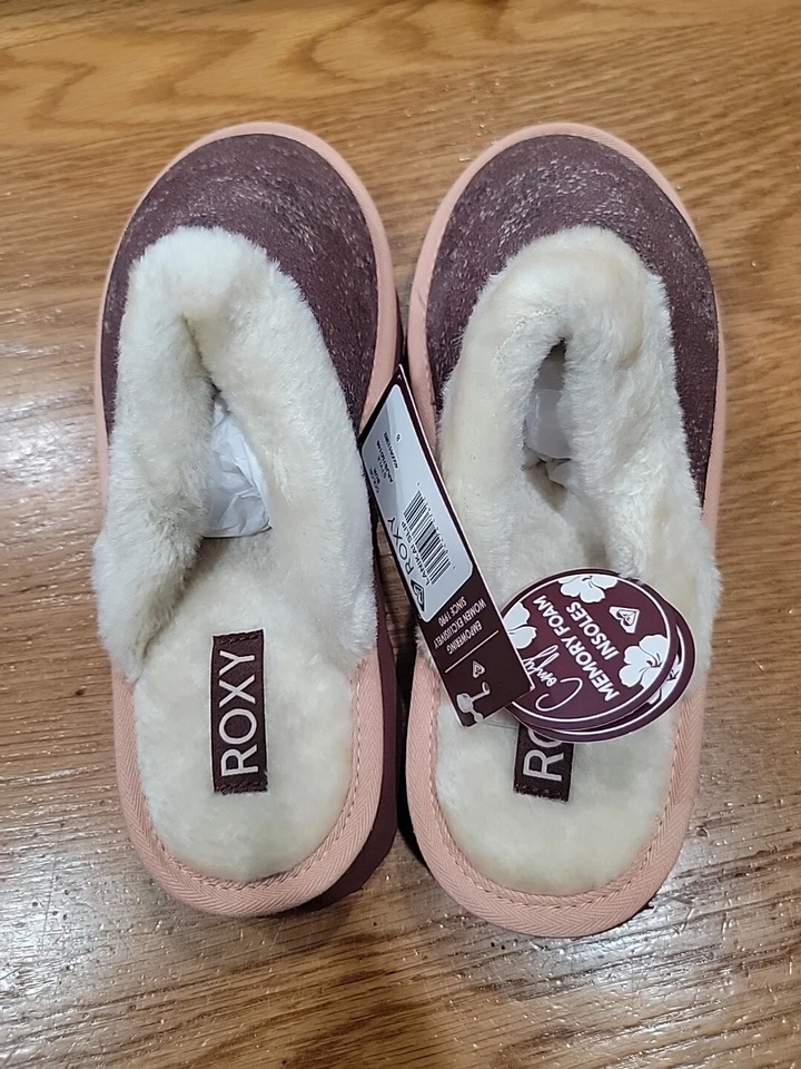 NUEVO EN CAJA Zapatillas Roxy Lanikai con suela Blanco Imitación Gamuza Superior Borgoña talla 8 Foto 2 de 4