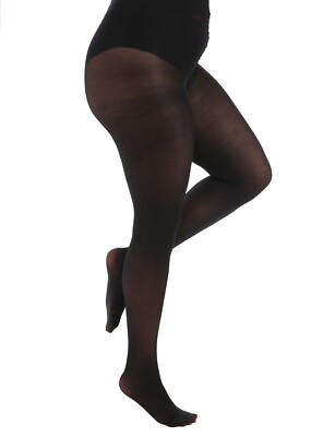 50 Denier Opaque Plus Size Tights Black UK20-22 XXL Super Stretch Pamela Mann
