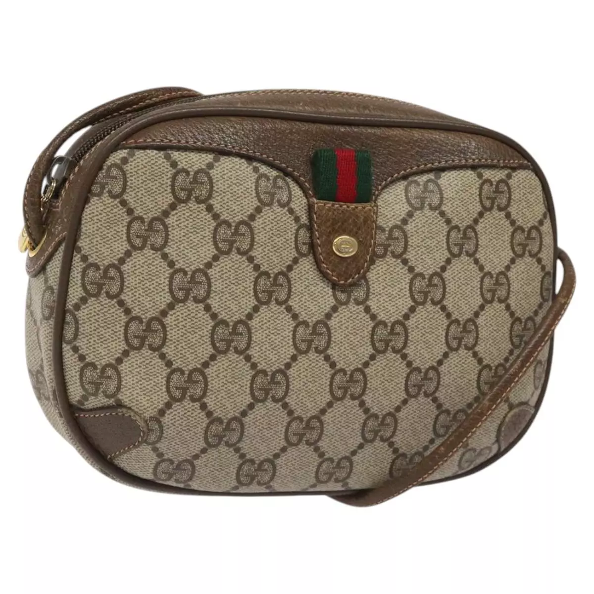 Sac à bandoulière GUCCI GG Supreme Web Sherry Line PVC beige rouge vert authentique 100756
