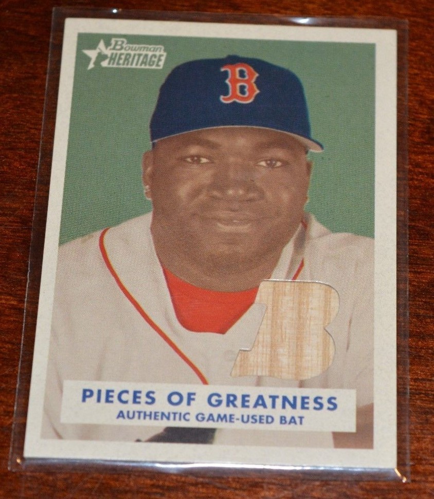AUTHENTIC GAME-USED BAT PIECES OF GREATNESS BOWMAN HERITAGE DAVID ORTIZ PG-DO
