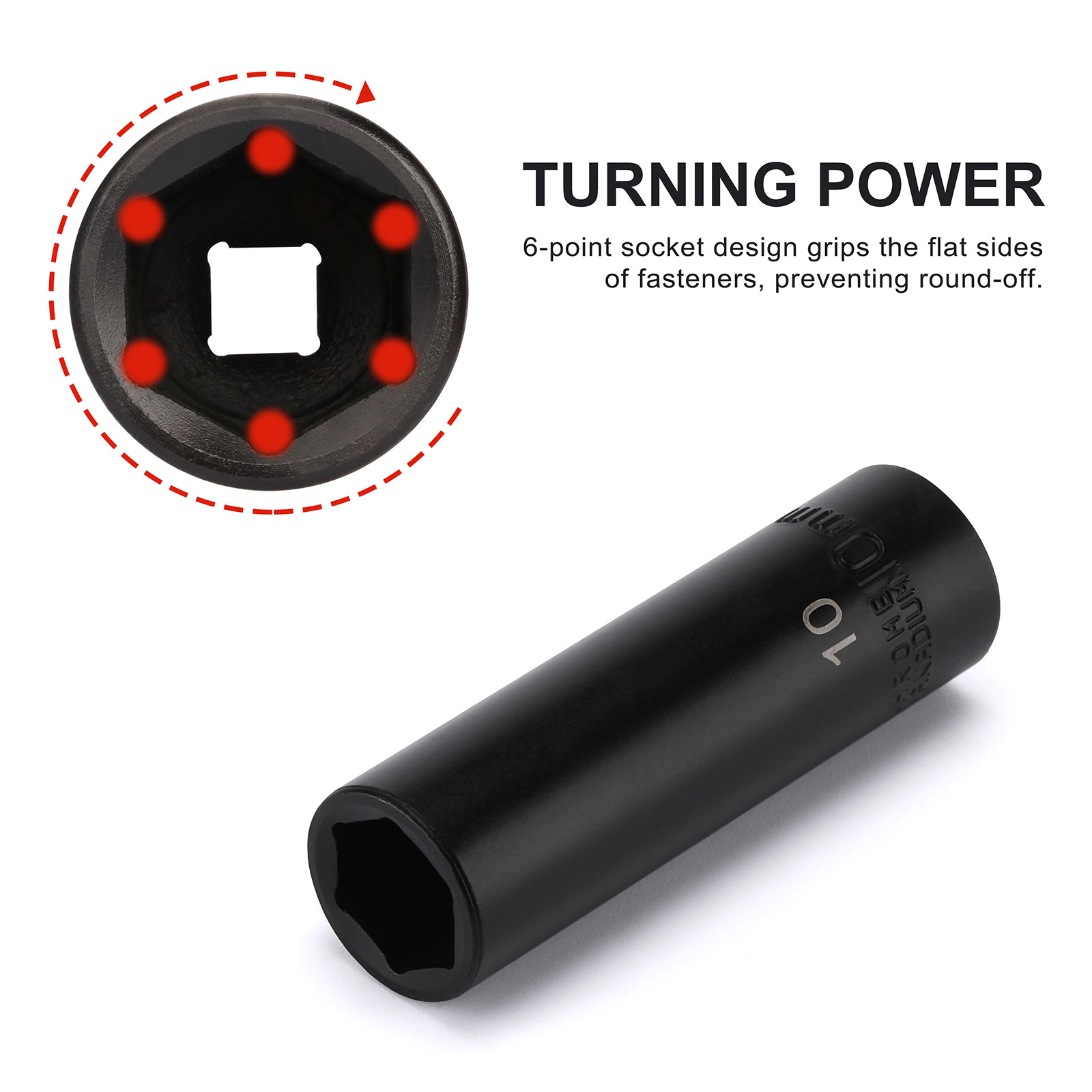 50PCS 1/4" Drive Master Impact Socket Set  6-Point SAE/Metric 5/32 Inch