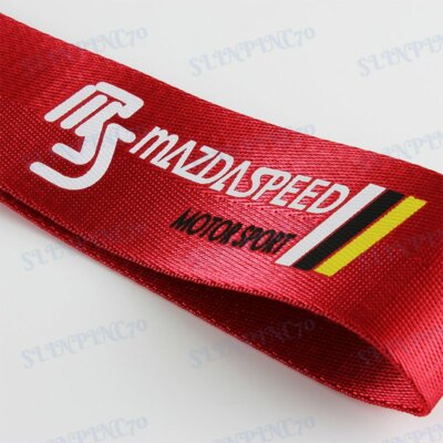 Car Tow Strap Belt Red JDM MAZDASPEED Racing Drift Towing Hook for MAZDA x1