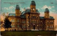 Syracuse NY New York University Hall Of Languages Building Jubb Vintage Postcard