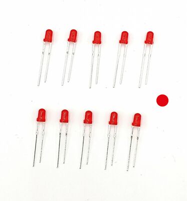 10x LED 3 mm rot mit integriertem Widerstand für 5-24 V Lok & Wagen der Spur-G