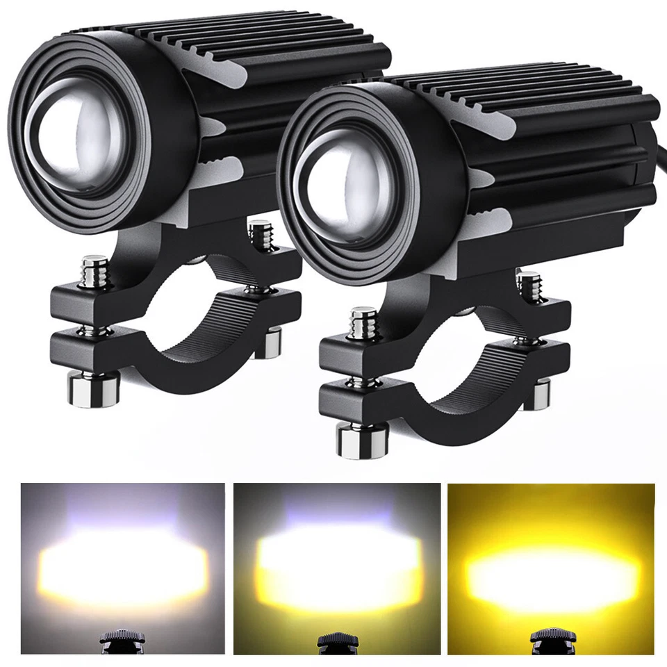 Luces LED Faros Foco Funcionamiento Lámpara Antiniebla Proyector Lente Para Motocicleta Foto 3 de 4