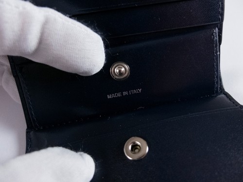 PAUL SMITH mainline navy blue compact leather bifold wallet with stripe details - Picture 8 of 12