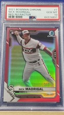 Nick Madrigal -  2021 Bowman Chrome Red Refractor RC  PSA 10  #1/5