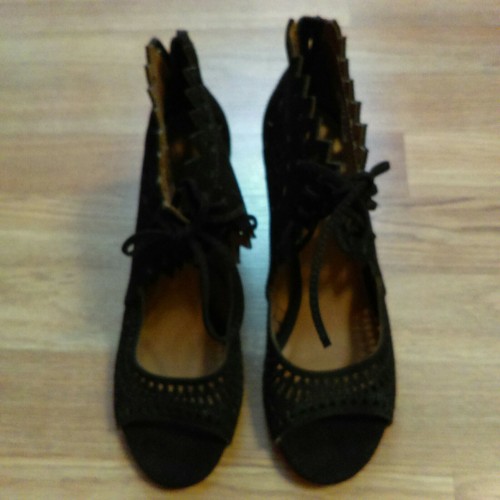 JEFFREY CAMPBELL Cordia Laser Cut Open Toes High Heel Bootie Boots Size 9 M. 2j - Picture 2 of 8