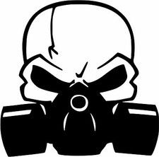 Gas Mask Skull Vinyl Decal Sticker U Pick Size Color