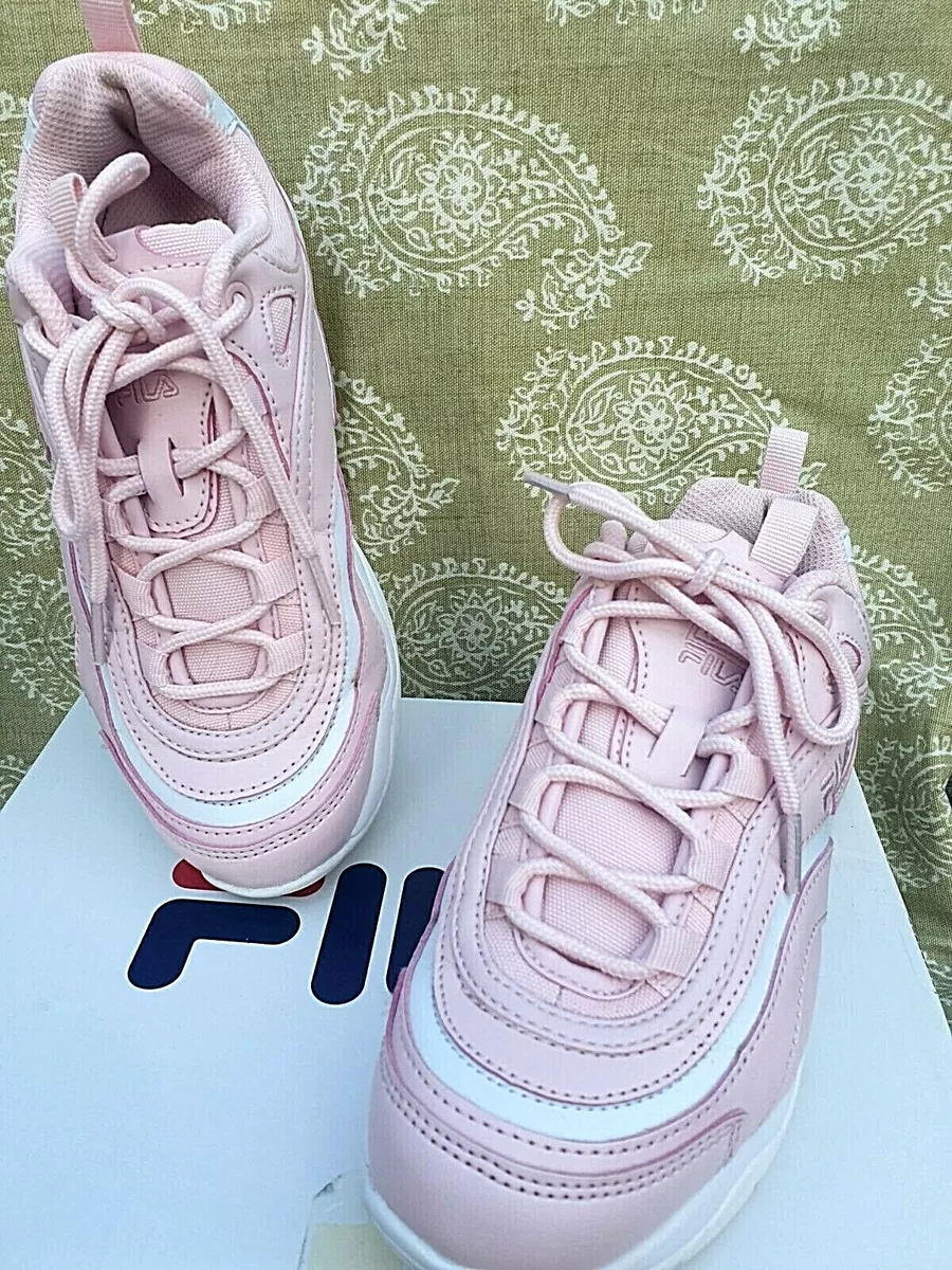 alliantie trui bezig Pink and White RAY Fila JUNIOR /LADIES Trainers - Size UK 3.5 EU 36 | eBay