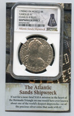 1790 Mexico 8 Reales Silver Coin Atlantic Sands Shipwreck NGC
