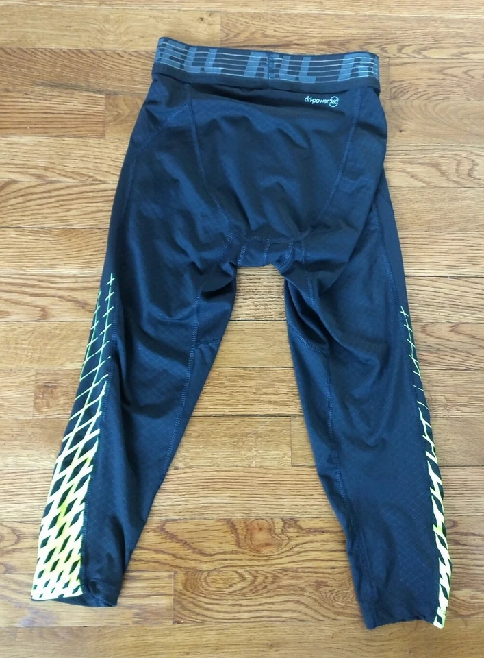 NWOT RUSSELL Small S(28-30) Cool Base Layer Leggings compression Black Yellow - Image 3 of 4