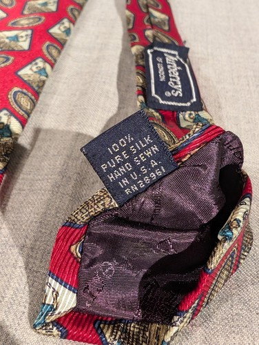 Vintage Burberry's of London Tennis USA Made Silk Neck Tie - Picture 4 of 7