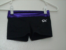 GK leotard Shorts CM Foiled Purple Black Nylon