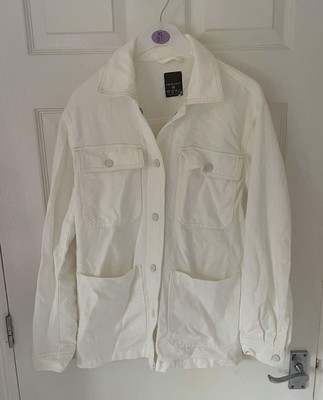 Womens Primark White Denim Jacket Size 