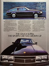 Vintage Print Ad 1980 Toyota Celica Supra Sports Car Mancave Garage **See Descr