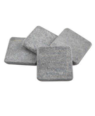 Thirstystone 262070 Set of 4 Starlight Slate Square Coasters Silver