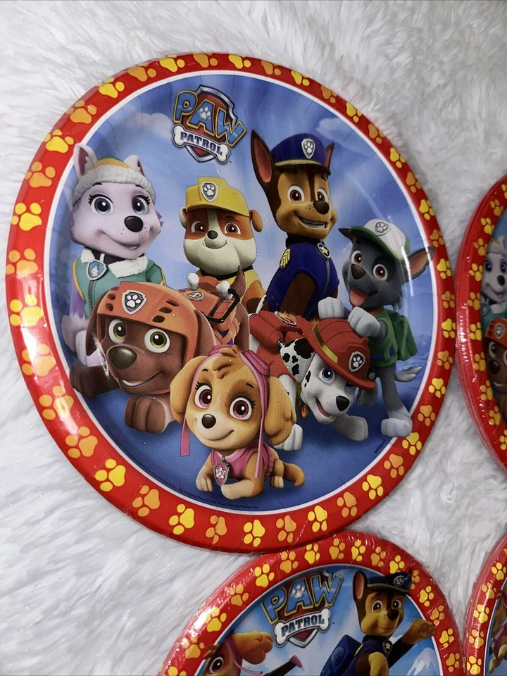 Paw Patrol Cumpleaños Suministros Decoraciones Fiesta Kit 16 Servilletas y Platos NUEVO Foto 4 de 4