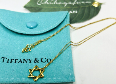Auth Tiffany & Co. ELSA PERETTI K18 Yellow Gold Star of David