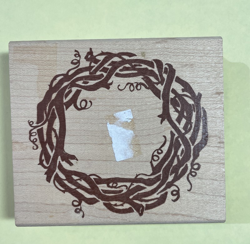 Grapevine Wreath Jesús Crown Thorns Lord Easter Religious Bible Rubber Stamps D