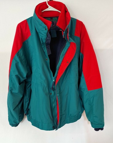 Vintage St Johns Bay Mens Size XL Ski Jacket ColorBlock Puffer Jacket 90s Lined - Picture 2 of 12