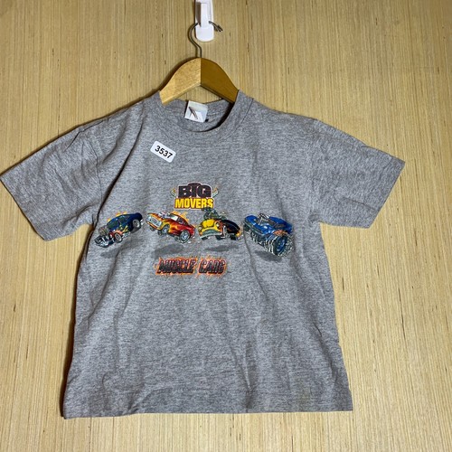 VTG Big Movers Shirt Kid's 6/7 Grey Short Sleeve Boy's Graphic Print Y2K - Picture 9 of 21