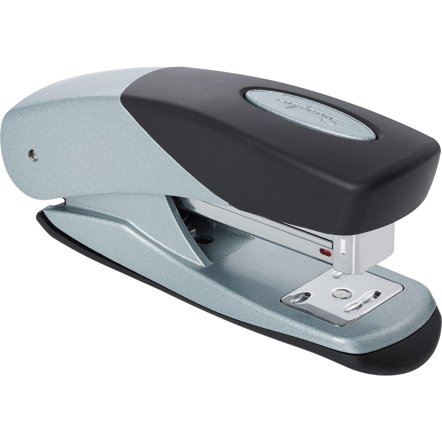 Stapler, 25 Sheets, Compact, Metal, Half Strip, Silver/Black (S7081026AZ)-image