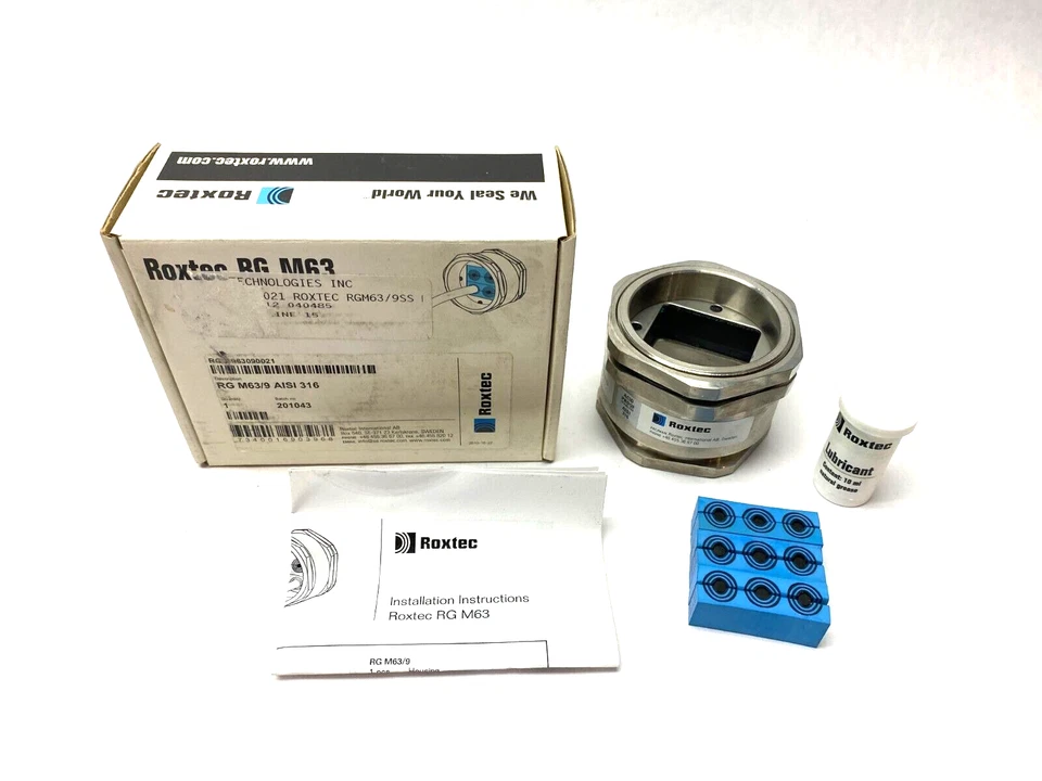 Vedação de entrada de cabo redondo de aço inoxidável Roxtec RG00063090021 RG M63/9 AISI 316 - Imagem 3 de 4