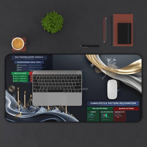 Stay Disciplined Trading Desk Mat, Motivational Day Trading Entry Signals - 第 12/13 張圖片