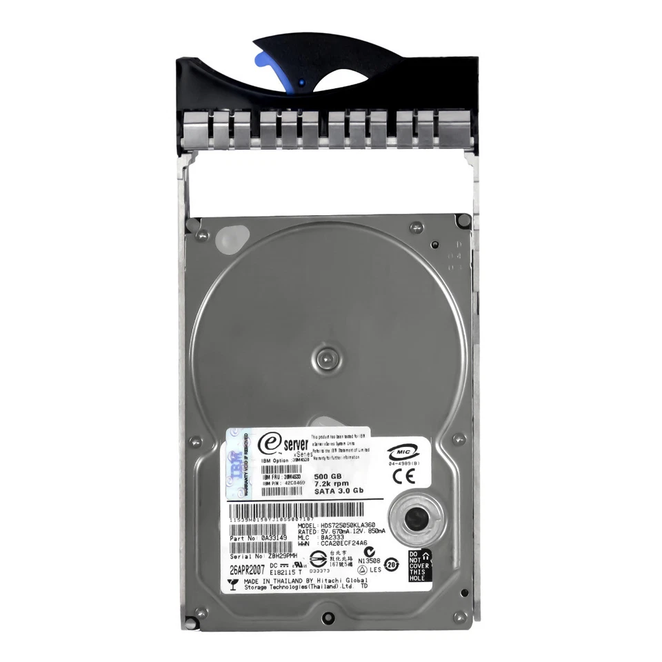 Disco Rigido IBM 39M4533 42C0469 HDS725050KLA360 500GB 7.2K 16MB SATA II 3.5'' - Immagine 3 di 3