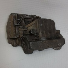 Vintage Tractor Trailer Semi Truck Trucker 18 Wheeler Belt Buckle 3250