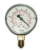 "Vakuum Manometer 63 Mm, Senkrechter Einbau, Von -1 Bis 0 Bar, G1/4\" Anschluss"