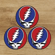 Grateful dead Steal Your Face Premium Decal Sticker 3x Pack Jerry Garcia
