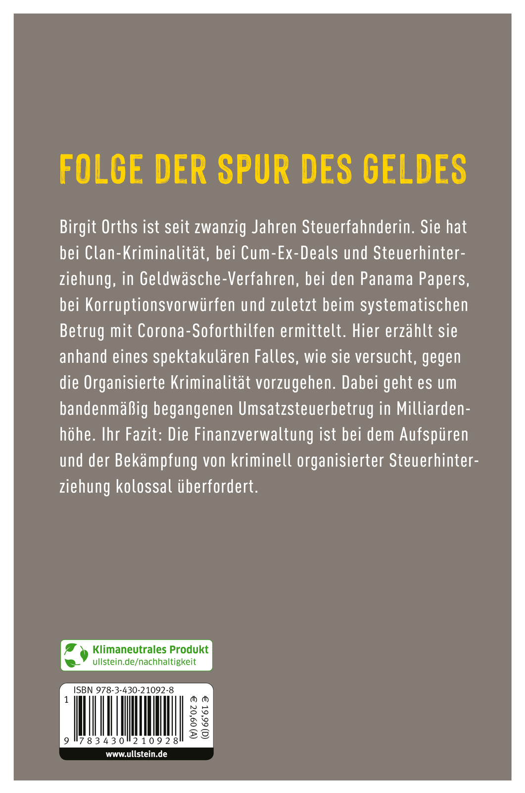 Thumbnail - Birgit E. Orths / Als Steuerfahnderin Auf Der Spur Des Geldes
