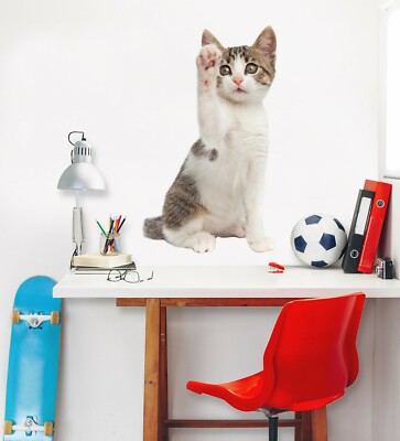 3D White Cat Paws A510 Animal Wallpaper Mural Poster Wall Stickers Decal Zoe