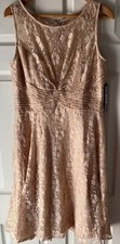 Tahari by Arthur S. Levine Women's Sleeveless Dress 6120M930 Champagne/Gold NWT